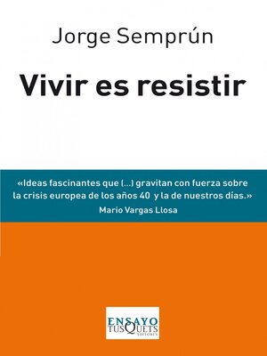 cover image of Vivir es resistir